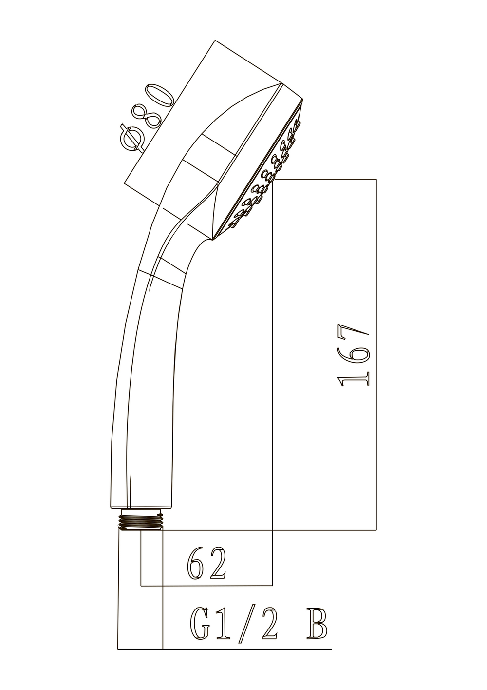 Лейка душевая Lemark LM0211C, 1-функциональная