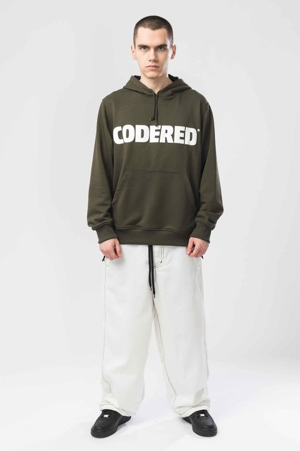 Худи Base Hoodie Wide Summer Logo R Болотный/Белый принт CODERED - фото 3