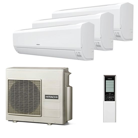 Мультисплит система на 3 комнаты Hitachi RAK-18RPE x 3 / RAM-53NP3E