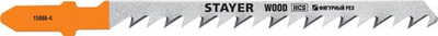 STAYER T244D, 2 шт, 75 мм / 4 мм, T-хвост., HCS сталь, фигурный рез по дереву/ДСП, полотна для лобзика, Professional (15986-4)