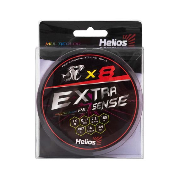 Шнур Helios Extrasense X8 PE Multicolor 150m   1/16LB 0.17mm (HS-ES-X8-1/16LB)