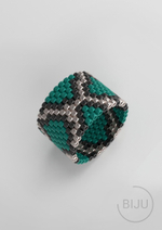 Схема кольца из бисера, узор PEYOTE, мозаичное плетение, четный счет, узор пейот из Miyuki Delica 11/0, файл PDF, RING_8