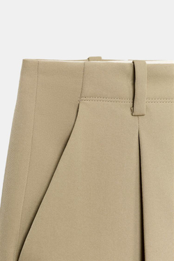 ZARA БРЮКИ С ЗАЩИПАМИ — ZW COLLECTION, МЯГКИЙ КАШТАНОВЫЙ
