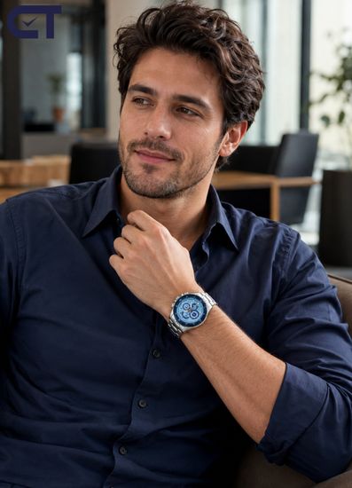 CASIO EFR-539DE-2AVUDF EDIFICE мужские наручные часы — крупный хронограф с синим циферблатом и синим IP-безелем