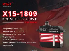 Сервопривод KST X15-1809 V8.0 HV (18.0-24.0 кг/см, 0.07-0.09сек/60°, 45г)
