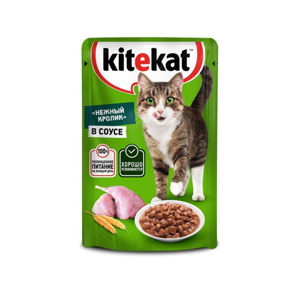 Корм Китекат д/к пауч нежный кролик 85г, шт