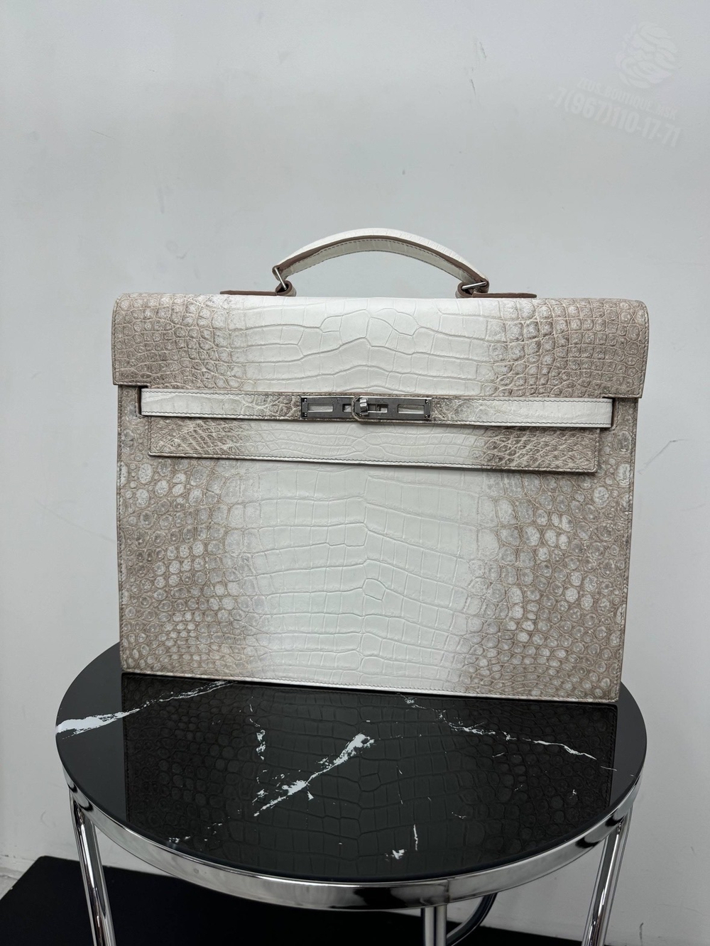 Портфель Hermes из кожи Гималайского Крокодила