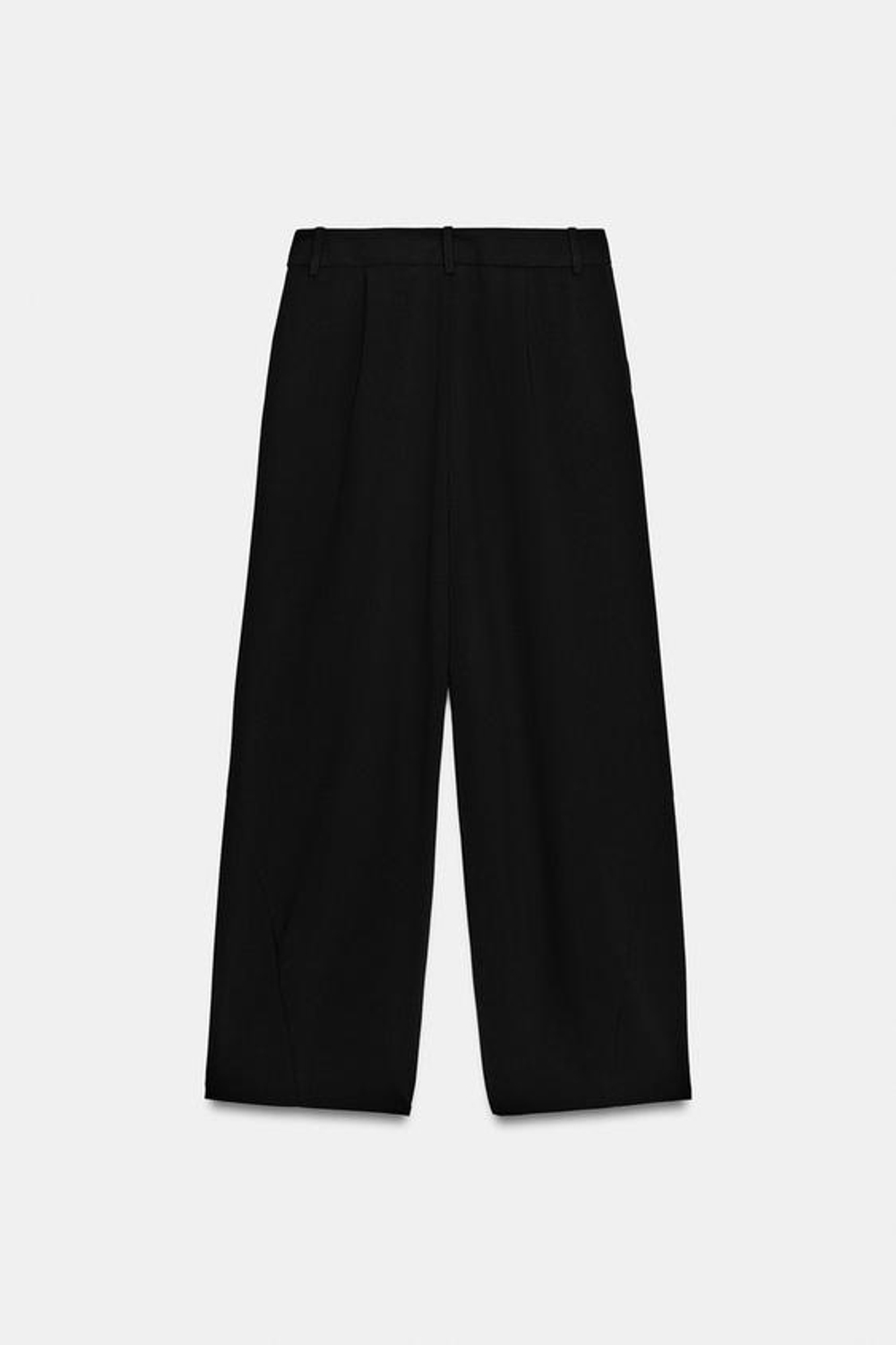 ZARA БРЮКИ-БАЛЛОНЫ С ЗАЩИПАМИ, ЧЕРНЫЙ