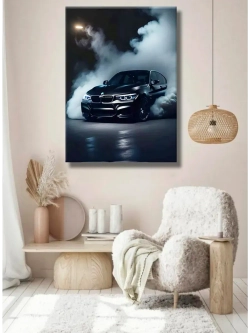 Картина BMW в ночи интерьерная 30х40см 1шт.