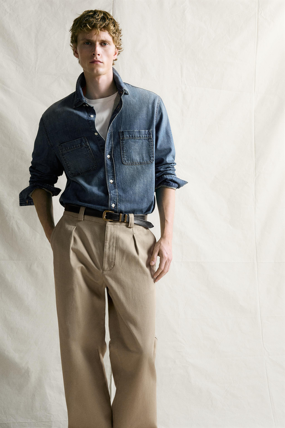 БРЮКИ ЧИНОС STRAIGHT FIT СО СКЛАДКАМИ — ZARA · 5862/776