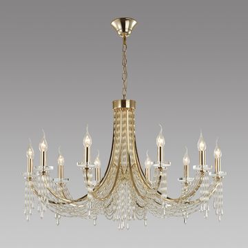 Подвесная хрустальная люстра 10*Е14 5063/10 золото Capel Odeon Light