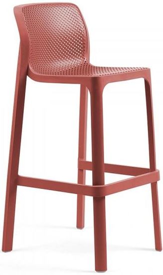 Стул пластиковый барный Net Stool цвет коралловый
