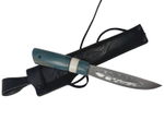 Нож Север, Bohler K340, рукоять кап клёна, кость, (бирюзовый)