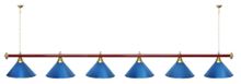 Лампа STARTBILLIARDS 6 пл. (плафоны золотые,штанга коричневая,фурнитура золото)