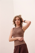 Топ жилет Сэнс коричневый