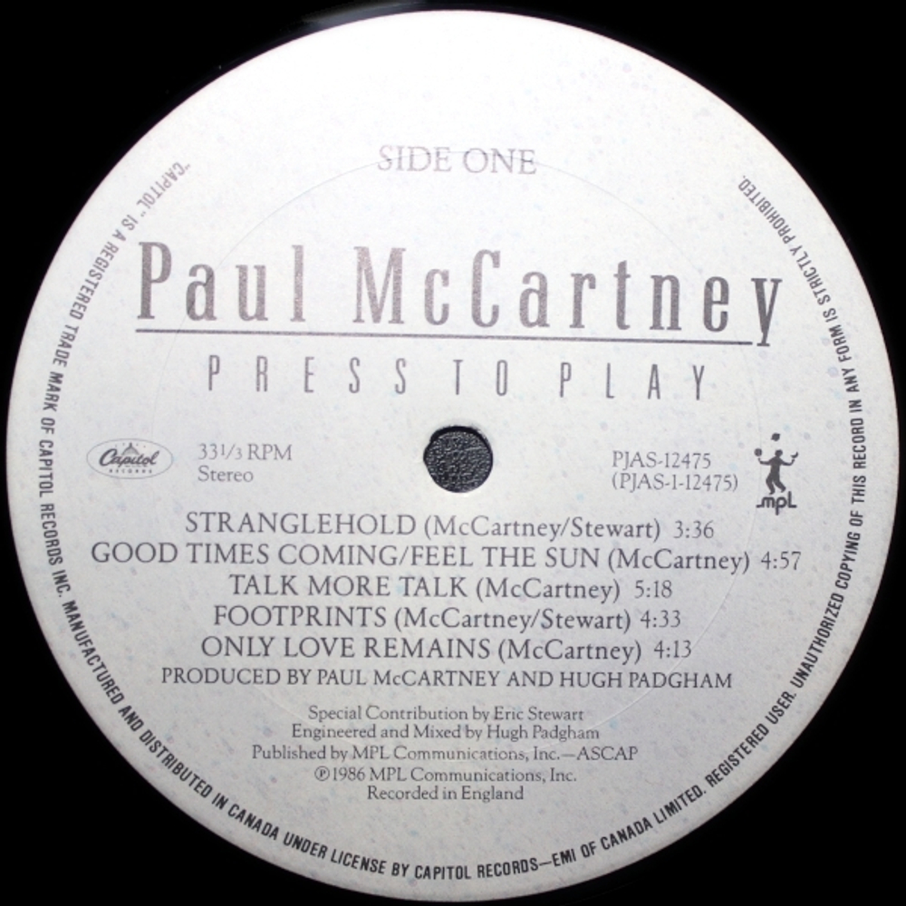Paul McCartney / Press To Play (LP)