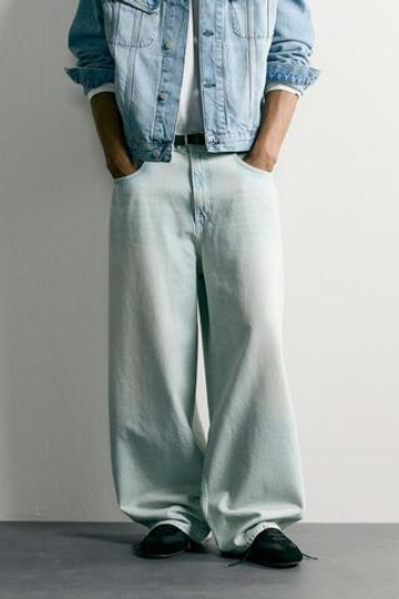 ZARA ДЖИНСЫ BAGGY FIT, ГОЛУБОЙ