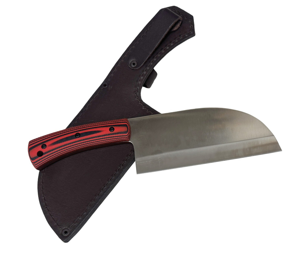 Нож-топорик Сербский ц.м., сталь 95Х18, рукоять G10 красно-черная