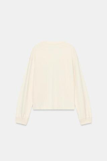 ZARA - FRUIT OF THE LOOM™ ФУТБОЛКА С ДЛИННЫМ РУКАВОМ, ЭКРЮ
