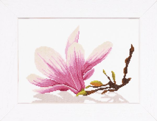 Набор для вышивания нитками Lanarte, Magnolia Twig With Flower, 30х20 см