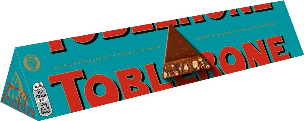 Швейцарский молочный шоколад Toblerone Crunchy Almonds с нугой и миндалем 360 г (из Финляндии)
