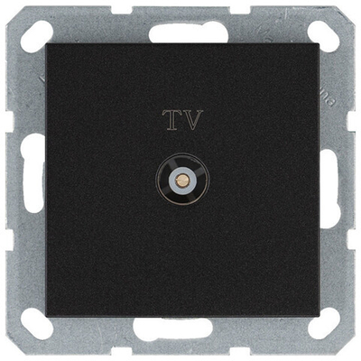 Розетка TV Φ9.5mm оконечная с накладкой, цвет Антрацит