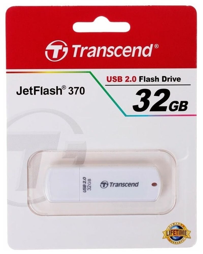 USB флеш-накопитель Transcend 32Gb Jetflash 370 USB2.0 белый USB флеш-накопитель Transcend 32Gb Jetflash 370 USB2.0 белый