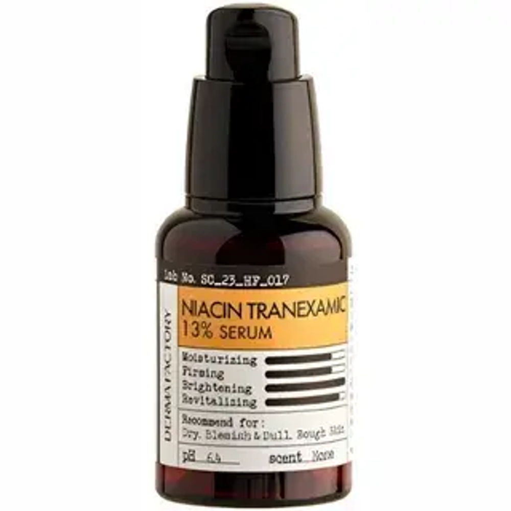 Derma Factory Осветляющая сыворотка для лица с ниацинамидом и транексамовой кислотой Niacin Tranexamic 13% Serum