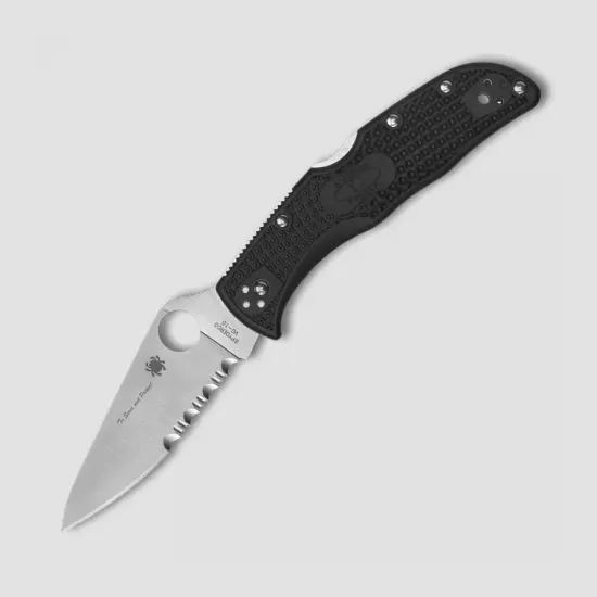 Складной нож Spyderco Endela Thin Blue Line 243FPSBKBL c клинком из стали VG-10, рукоять FRN