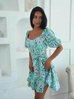 Летнее платье короткое в цветочек
