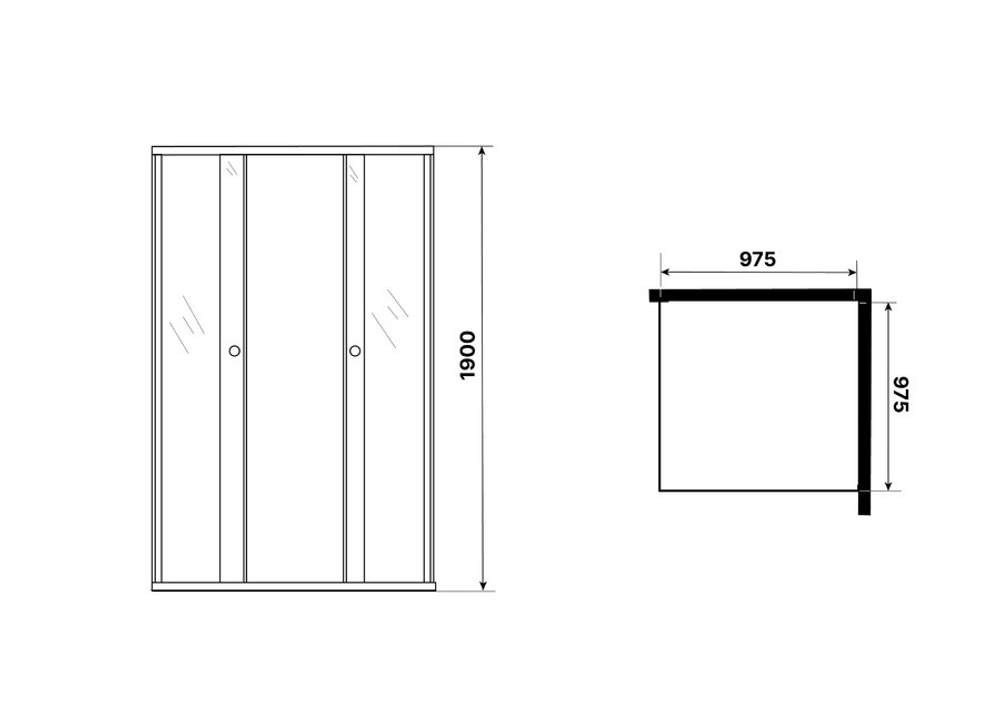 Душевое ограждение Niagara Eco NG-1010-14QBLACK (100х100х190) квадрат,раздвижное,черный,стекло мозаика,1 место