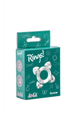 Эрекционное кольцо Rings Screw white (Цвет: прозрачный)