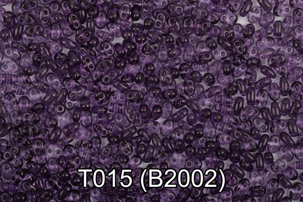 Бисер Gamma Twin 2.5х5 мм, 50 г (10х5 г), 1-й сорт T015 т.сиреневый, B2002, 321-96001