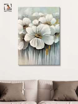 Картина Белые ирисы для интерьера 50x70см 1шт.