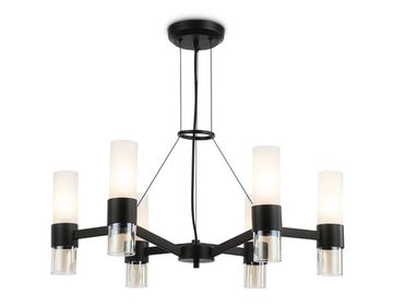 Подвесная люстра 6*E14 LH55104/6 BK/FR/TI чёрный/белый матовый/янтарь High Light Modern Ambrella