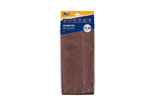 Салфетка микрофибра (35х40см) для стекол  Kraft