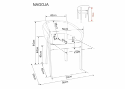 Стул SIGNAL NAGOJA D t.255 светло-бежевый/орех