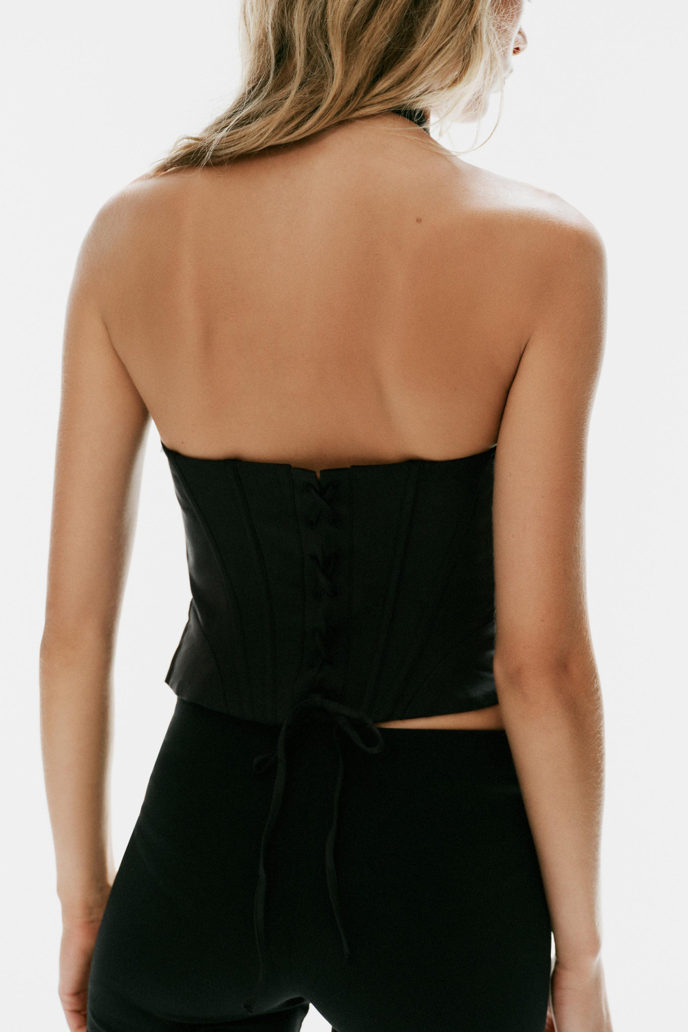 ZARA ТОП-КОРСЕТ, ЧЕРНЫЙ