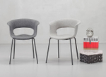 Кресло с обивкой Scab Design Miss B Pop coated steel frame, антрацит, серый