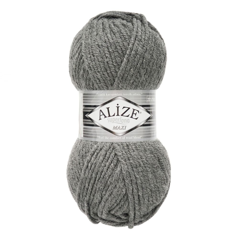 Пряжа Alize (Ализе) Superlana Maxi / уп.5 мот. по 100 г, 100м, 182 средне-серый A