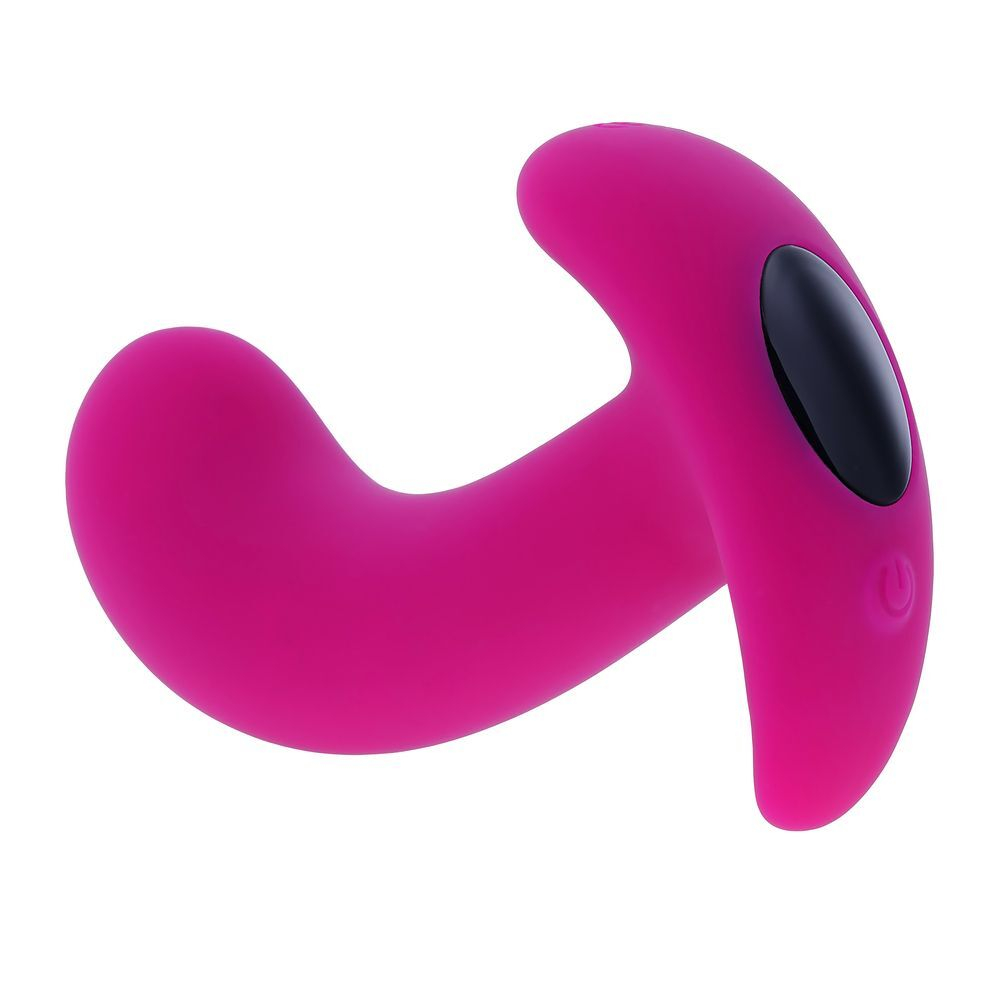 Розовый вибромассажёр простаты с пультом ДУ Hooking Up - 9,5 см.