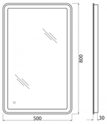 Зеркало BelBagno SPC-MAR-500-800-LED-TCH