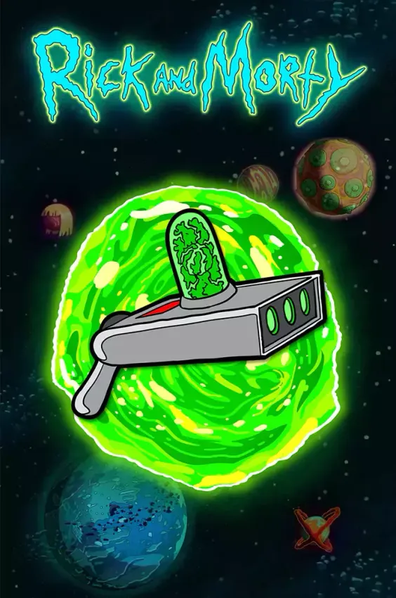 Металлический пин "Rick and Morty: Portal Gun"