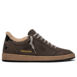 Men’s Ball Star Shearling Private Edition in Taupe Leather With Black Heel Tab