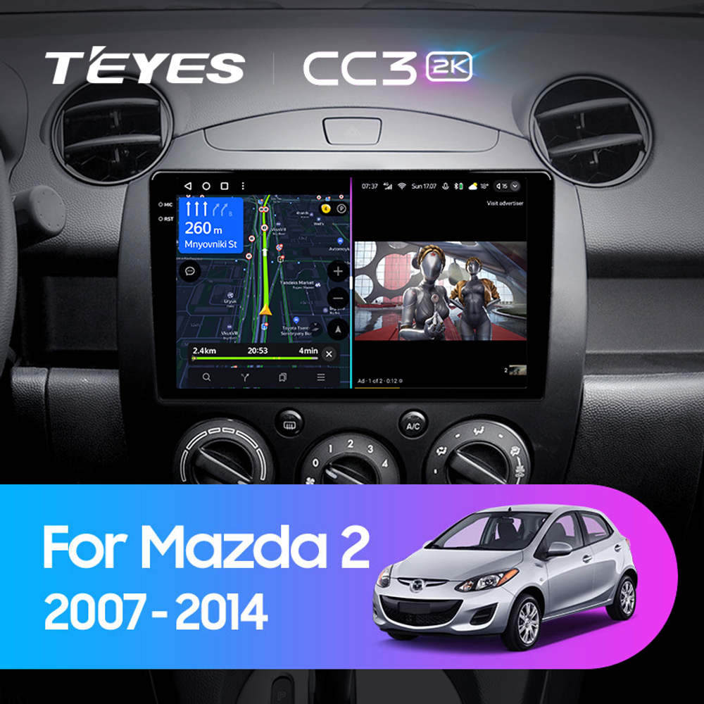 Teyes CC3 2K 9"для Mazda 2, Demio 2007-2012