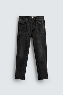 ZARA УКОРОЧЕННЫЕ ДЖИНСЫ SLIM FIT, УГОЛЬНЫЙ