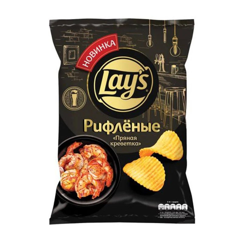 Чипсы Lays 105 гр Пряная Креветка рифленные (20)