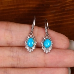Серебряные серьги с бирюзой Mashahir 35204 Иран
