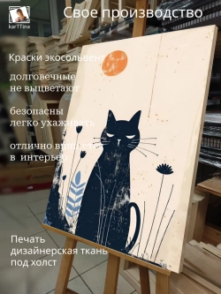 Картина Кот перед закатом модульная 30х40см 1шт.