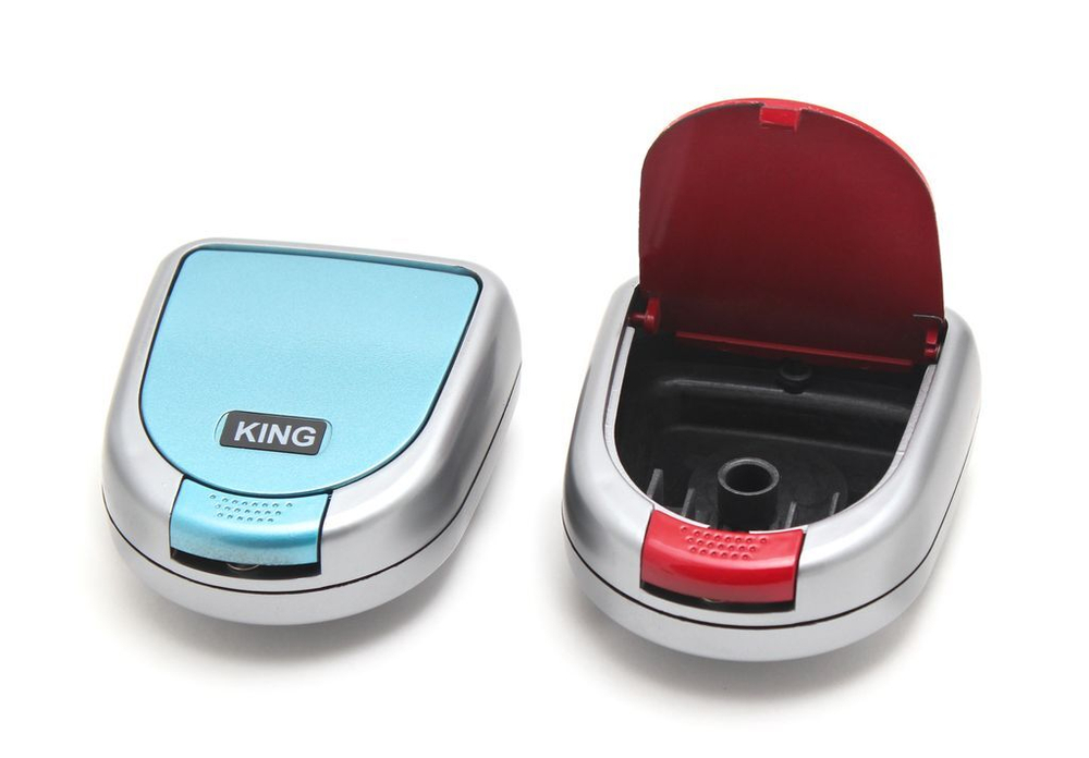 Пепельница KP-64Blue с коричневой крышкой KING KP-64Blue